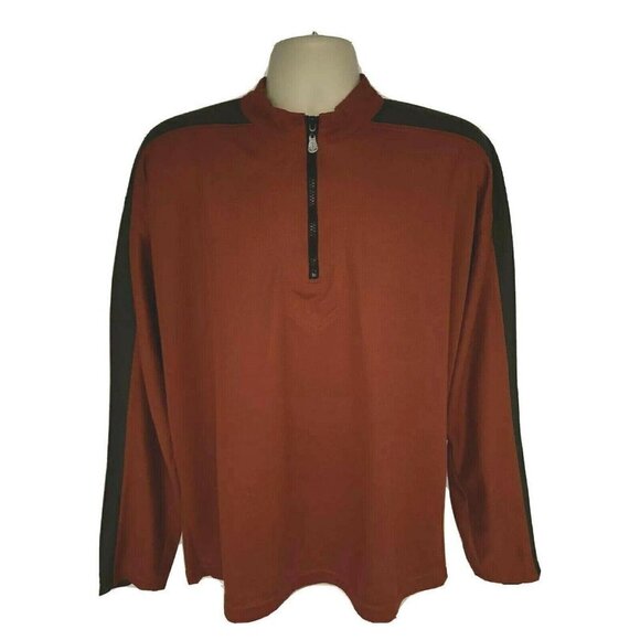 PRANA Mens Athletic 1/4 Zip Pullover Shirt XL Colorblock Stretch Logo USA Unisex - Picture 6 of 11